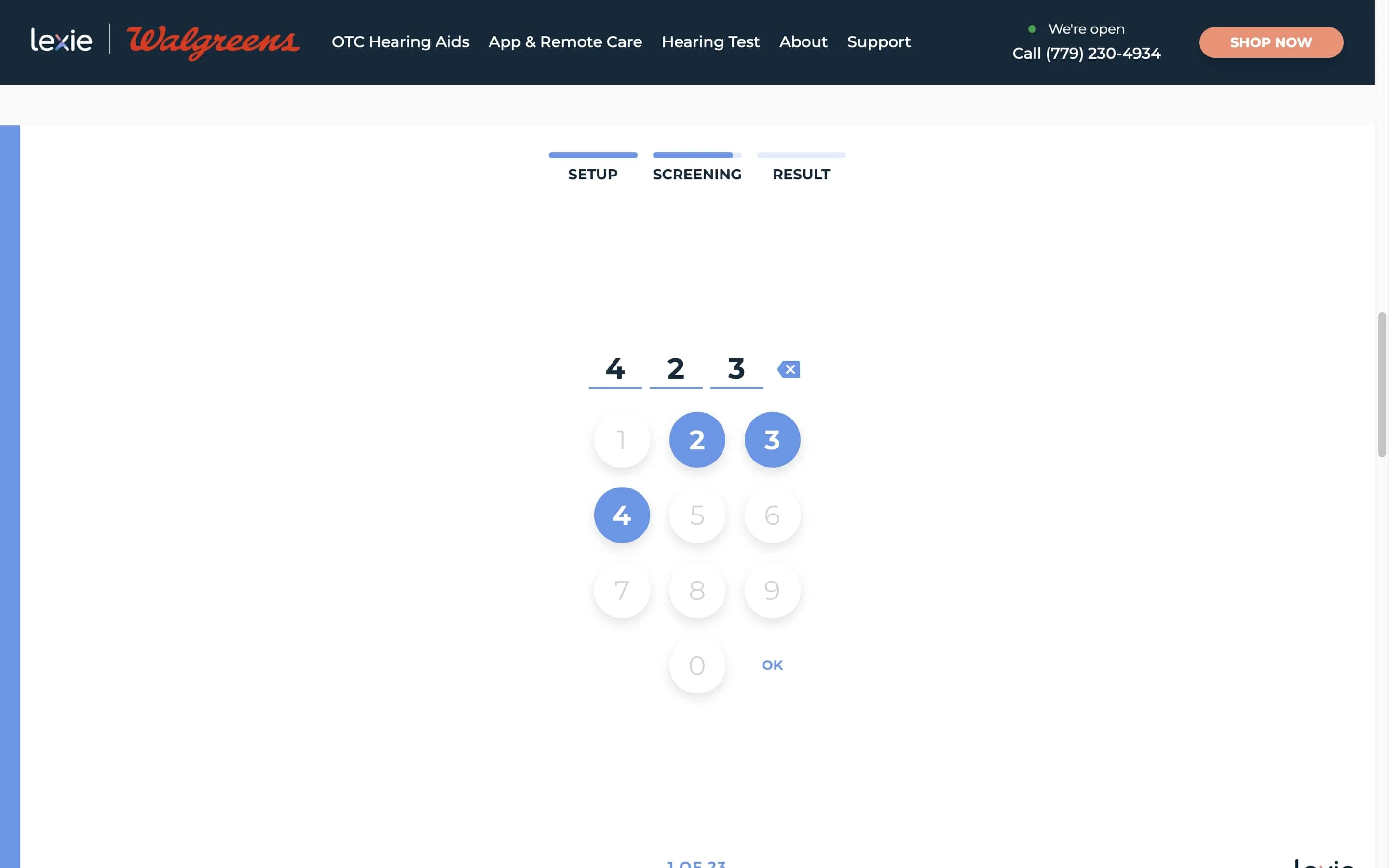 Lexie Hearing Test Screenshot