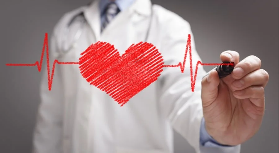 doctor drawing ecg heartbeat chart picture id628328284